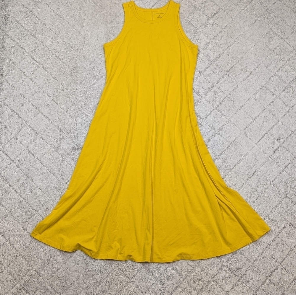Universal Standard Dress Womens XS 10/12 Yellow Cai High Neck Tank Midi